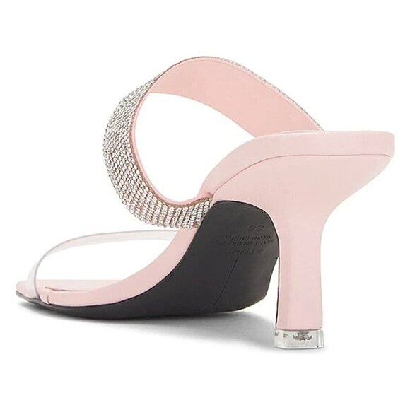 Black Suede Studio Cali SILVER Glitter Slide Sandal Womens Size 38.5 - Picture 4 of 14